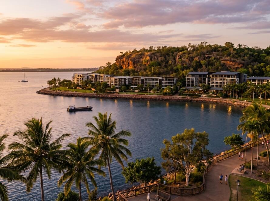 Darwin waterfront in the Northern Territory at sunset