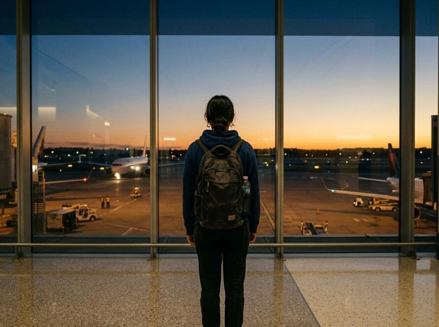 Student visa changes from 2 October 2026: a student looking out at the runway